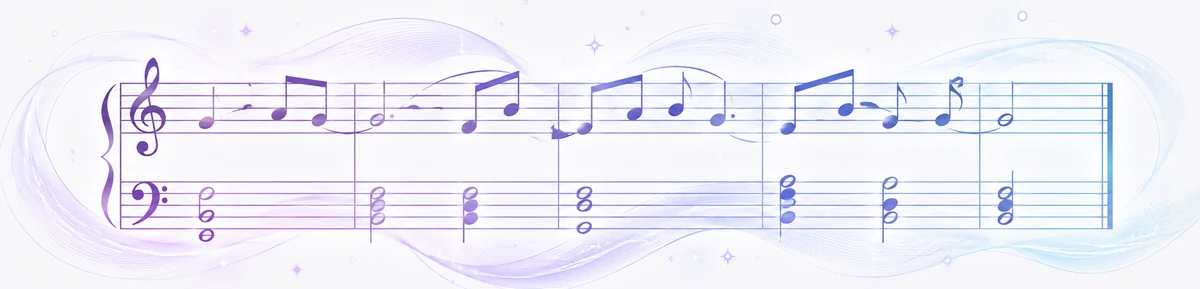 Notas da melodia na pauta